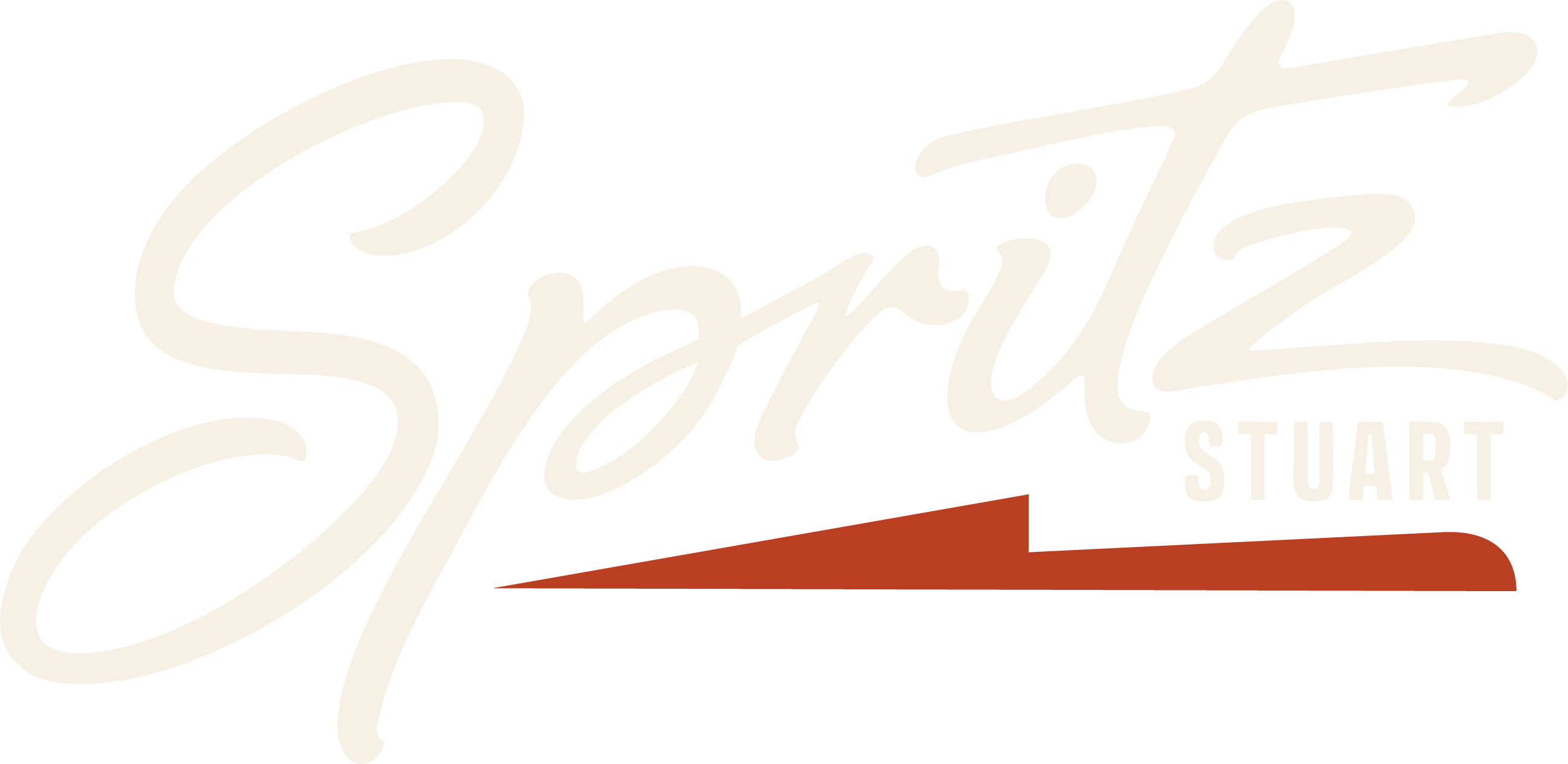 Stylized text logo reading 'Spritz Stuart' with a red underline shape.